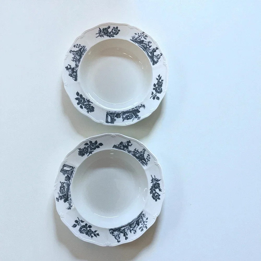 Vintage Wedgwood Bone China England‎ Soup Plates Set Of 2 Etruria